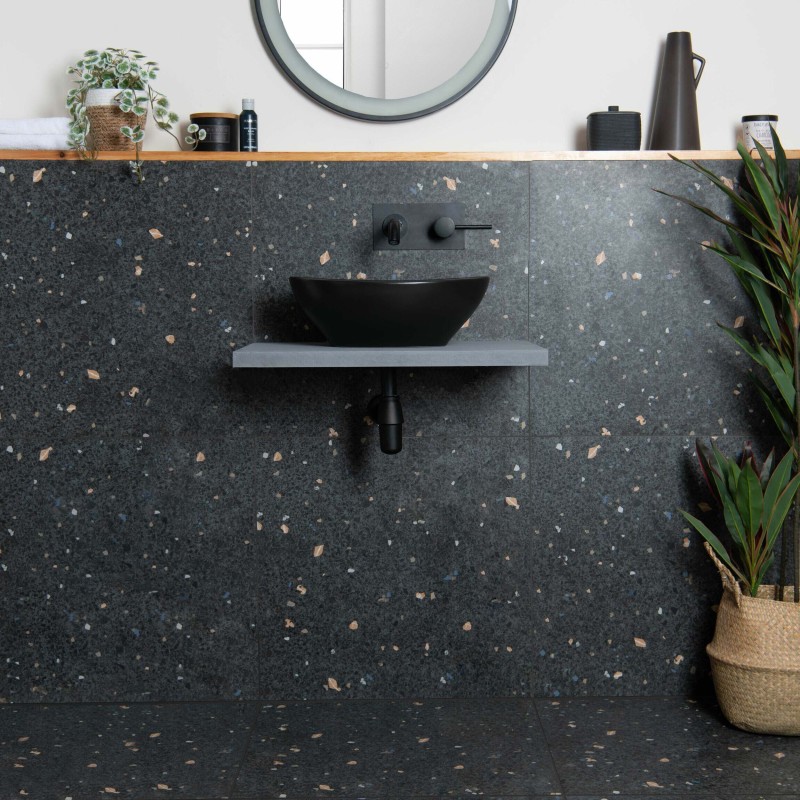 World Terrazzo Black Matt 60x60cm (box of 3)