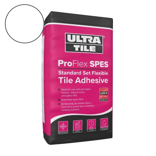 UltraTile ProFlex SPES - Standard Set Flexible Tile Adhesive C2TE-S1 - White (20kg bag)