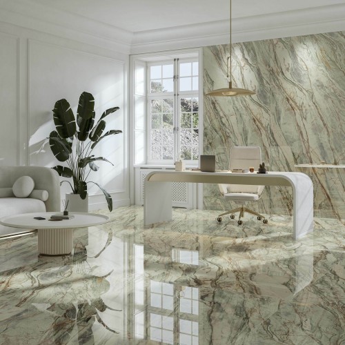 Abstract Green Rectified Lux Marble Effect Polished 59.8x119.8cm (box of 2)