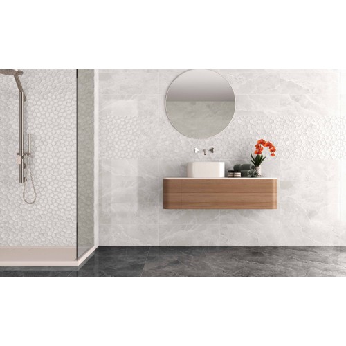 Midtown White Decor 25x75cm (box of 9)